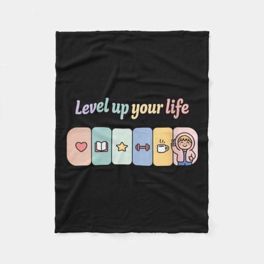 Womens Level Up Your Life Progress Bar Gamer Motiv Fleece Deken (Voorkant)