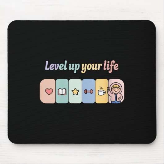 Womens Level Up Your Life Progress Bar Gamer Motiv Muismat (Voorkant)