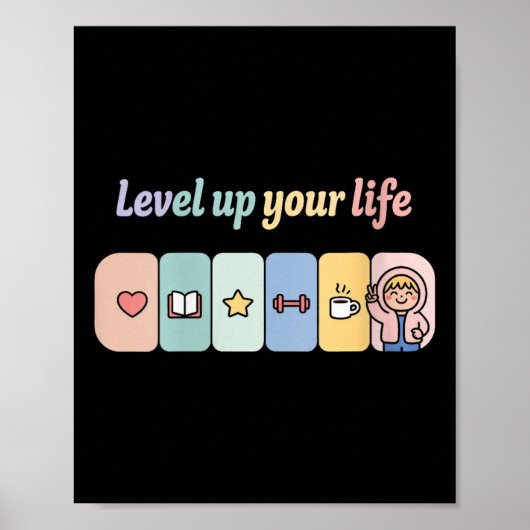 Womens Level Up Your Life Progress Bar Gamer Motiv Poster (Voorkant)