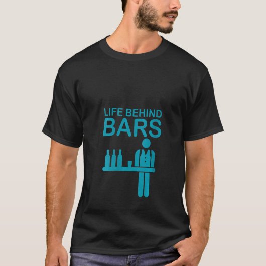 Womens Life Behind Bars Funny Bartender Bartending T-shirt (Voorkant)