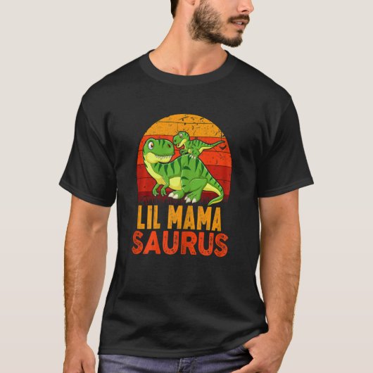 Womens Lil Mamasaurus Rex Dinosaurus Moederdag Fam T-shirt (Voorkant)