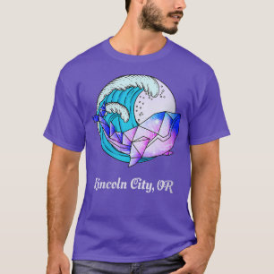 Womens Lincoln City of Japanse schilder Geometrisc T-shirt