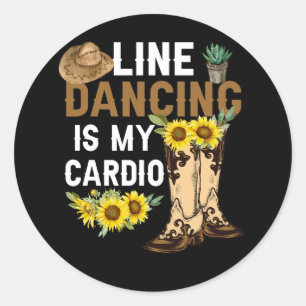 Womens Line Danser is mijn Cardio Dancer Land Mu Ronde Sticker