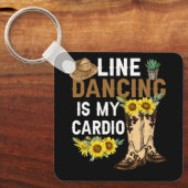 Womens Line Danser is mijn Cardio Dancer Land Mu Sleutelhanger (Voorkant)