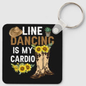 Womens Line Danser is mijn Cardio Dancer Land Mu Sleutelhanger (Achterkant)