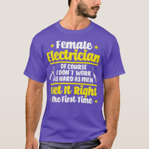 Womens Lineman Vrouw elektricien T-shirt