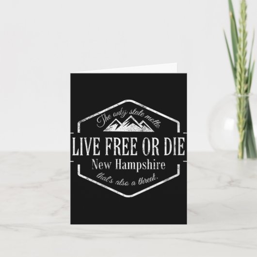 Womens Live Or Die New Hampshire Nh 603 State Mott Kaart (Voorkant)