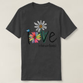 Womens Love Daisy Flower Interventionist T-shirt (Design voorkant)