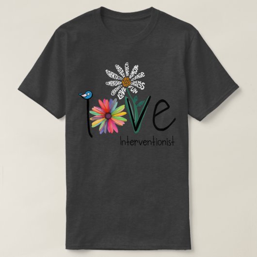 Womens Love Daisy Flower Interventionist T-shirt (Design voorkant)