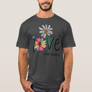 Womens Love Daisy Flower Interventionist T-shirt