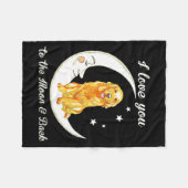 Womens Love Golden Retriever To The Moon And Back  Fleece Deken (Voorkant (Horizontaal))