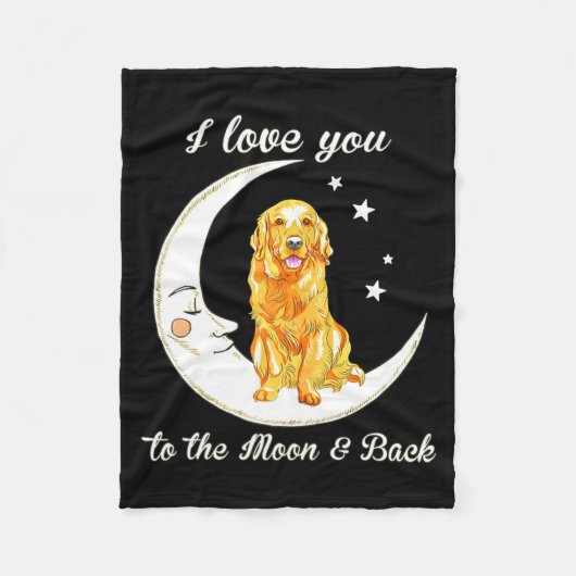 Womens Love Golden Retriever To The Moon And Back  Fleece Deken (Voorkant)