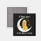Womens Love Golden Retriever To The Moon And Back Magneet (Voorkant / Achterkant)