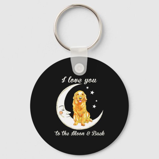 Womens Love Golden Retriever To The Moon And Back  Sleutelhanger (Voorkant)