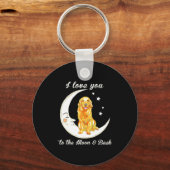 Womens Love Golden Retriever To The Moon And Back  Sleutelhanger (Voorkant)