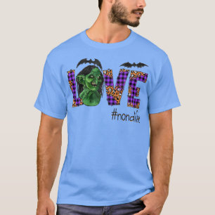 Womens Love halloween scary art Nona herfst gift T-shirt