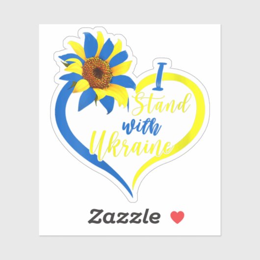 Womens Love Heart Ukraine Sunflower Oekrainian Sticker (Vel)