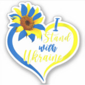 Womens Love Heart Ukraine Sunflower Oekrainian Sticker (Voorkant)