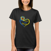 Womens Love Heart Ukraine Sunflower Oekrainian T-shirt (Voorkant)