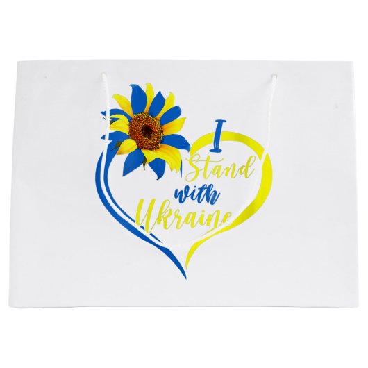 Womens Love Heart Ukraine Sunflower Ukrainian I St Groot Cadeauzakje (Voorkant)