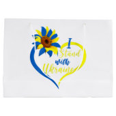 Womens Love Heart Ukraine Sunflower Ukrainian I St Groot Cadeauzakje (Achterkant)