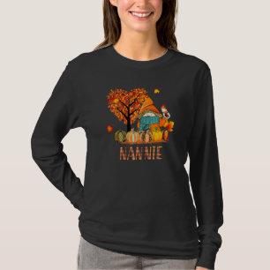 Womens Love Herfst Gnomes Nannie Halloween Pumpki T-shirt
