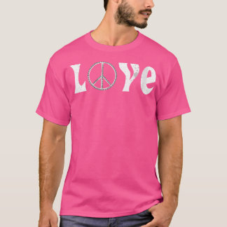 Womens Love Of Music Peace Sign Made From Piano Ke T-shirt