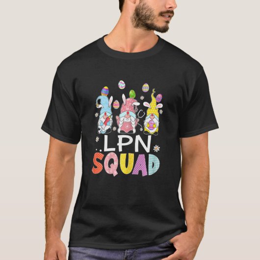 Womens Lpn Squad Bunny Gnome Rabbit Eggs Hunting N T-shirt (Voorkant)