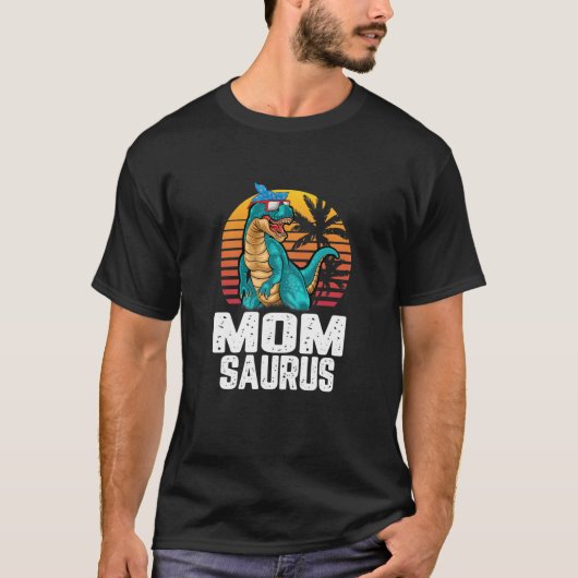 Womens Ma Saurus Dinosaur Funny Momsaurus T Rex L T-shirt (Voorkant)