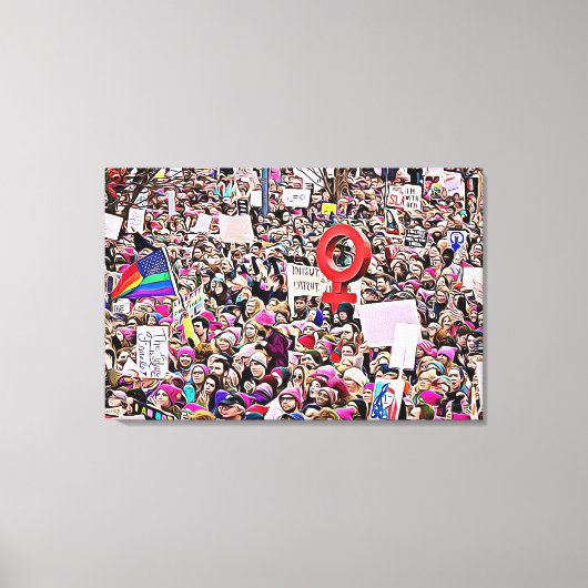 Womens Maart Rally Protest Wraping Canvas Wall Art Afdruk (Voorkant)