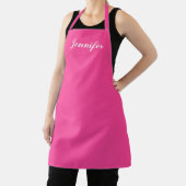 Womens Magenta Hot Pink Script Monogram Chef Schort (Insitu)