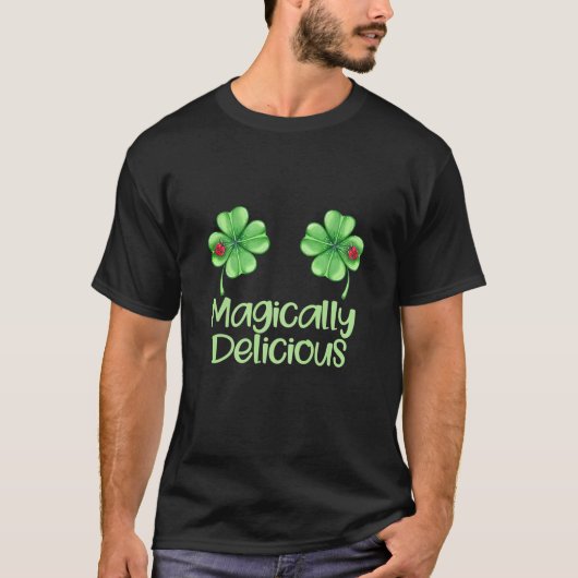 Womens Magically Delicious Irish Naughty Shamrock T-shirt (Voorkant)