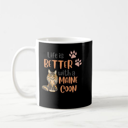 Womens Maine Coon quote Life Is Better With A Main Koffiemok (Links)