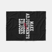 Womens Make Adjustments Not Excuses Motivational Q Fleece Deken (Voorkant (Horizontaal))