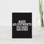 Womens Make Adjustments Not Excuses Motivational Q Kaart (Voorkant)