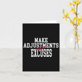 Womens Make Adjustments Not Excuses Motivational Q Kaart (Gele Bloem)