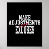 Womens Make Adjustments Not Excuses Motivational Q Poster (Voorkant)