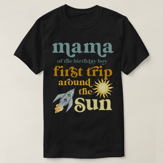 Womens mama 1e verjaardag eerste reis weg t-shirt (Design voorkant)