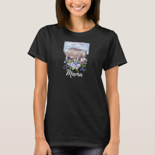 Womens Mama Hippo Nieuwe Moeder Schattige Mama Voo T-shirt