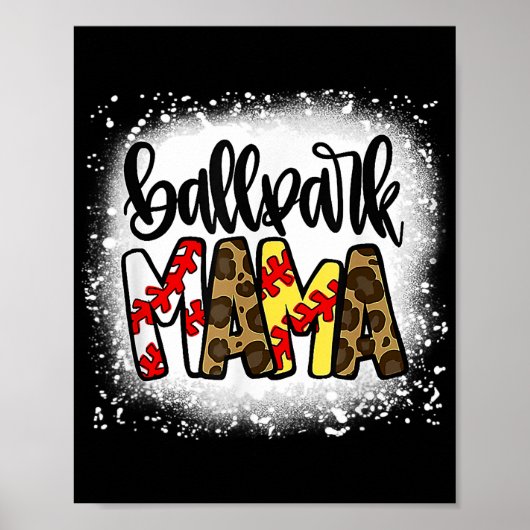 Womens mama Life Softball Baseball Moederdag Poster (Voorkant)