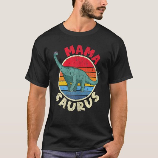 Womens Mama Saurus I Brachiosaurus Diplodocus I Fa T-shirt (Voorkant)