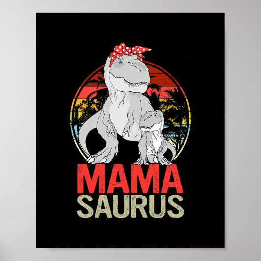 Womens Mamasaurus T Rex Dinosaur Mama Saurus Poster (Voorkant)