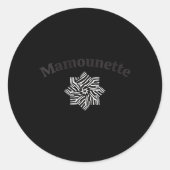 Womens Mamounette, Mommy In French, New Moms, Baby Ronde Sticker (Voorkant)