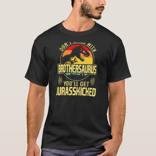 Womens Mannen Brothersaurus Dinosaur Rex Fath T-shirt (Voorkant)