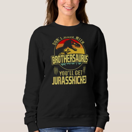 Womens Mannen Brothersaurus Dinosaur Rex Fath Trui (Voorkant)