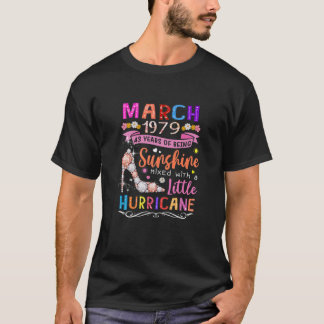 Womens March 1979 43 Years Of Being Awesome Floral T-shirt