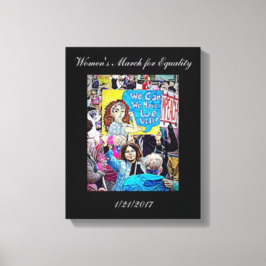 Women's March for Equality Wall Art Canvas Afdruk (Voorkant)