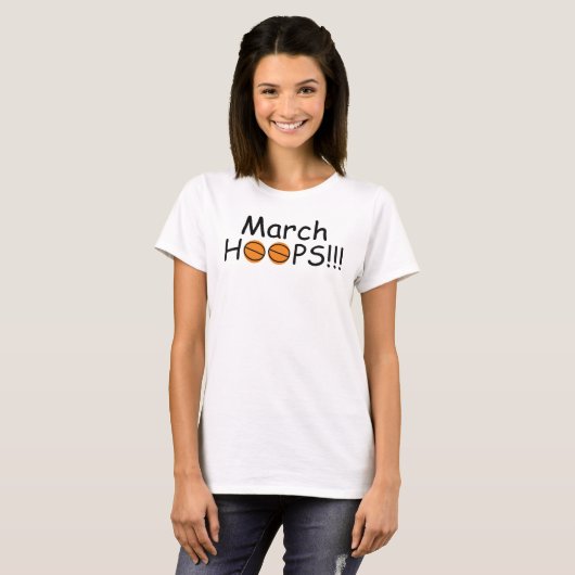 Women's March HOOPS Sinaasappel Basketballen T-shirt (Voorkant volledig)