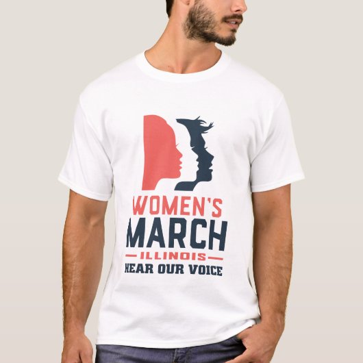 Women's March Illinois Luister naar onze stem T-shirt (Voorkant)