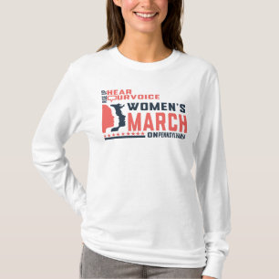 Women's March On Pennsylvania Rise Up Luister naar T-shirt